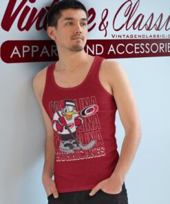 Carolina Hurricanes Donald Duck Hockey Shirt 3 Carolina Hurricanes Donald Duck Hockey Shirt Tank Top Racerback