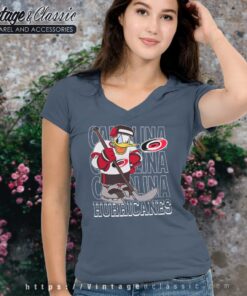 Carolina Hurricanes Donald Duck Hockey Shirt 5 Carolina Hurricanes Donald Duck Hockey Shirt V Neck TShirt