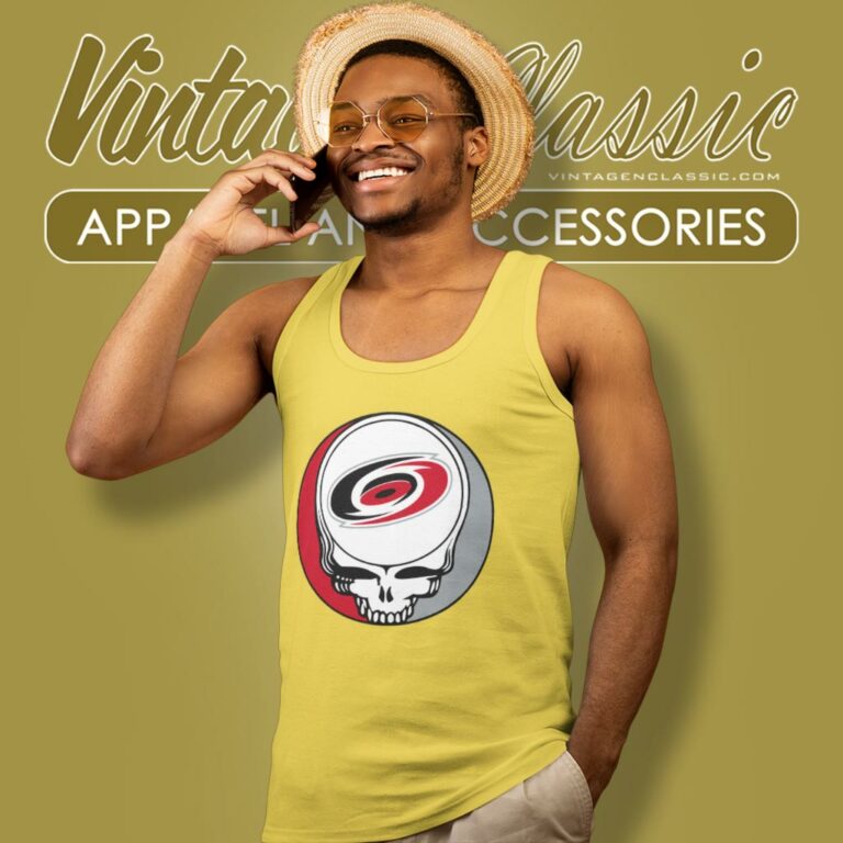 Carolina Hurricanes Grateful Dead Steal Your Face Tank Top Racerback Carolina Hurricanes Grateful Dead Steal Your Face Tank Top Racerback