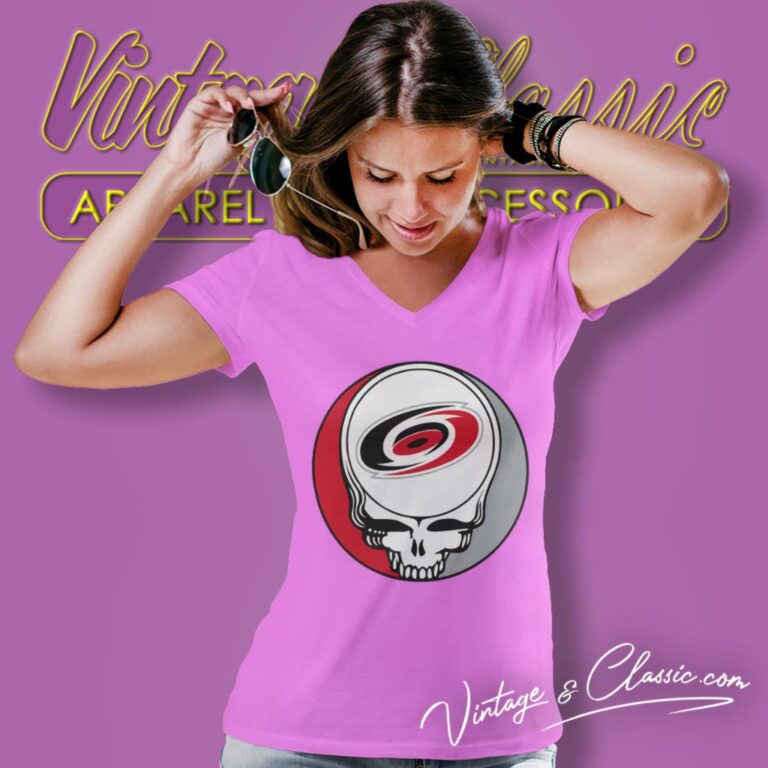 Carolina Hurricanes Grateful Dead Steal Your Face V Neck TShirt Carolina Hurricanes Grateful Dead Steal Your Face V Neck TShirt