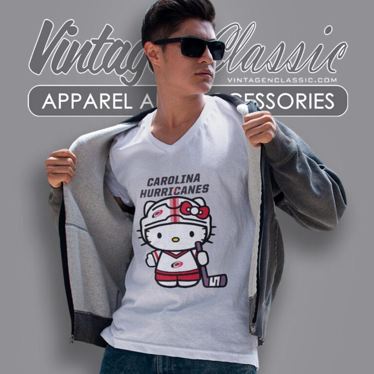 Carolina Hurricanes Hello Kitty Shirt V Neck TShirt Carolina Hurricanes Hello Kitty Shirt V Neck TShirt