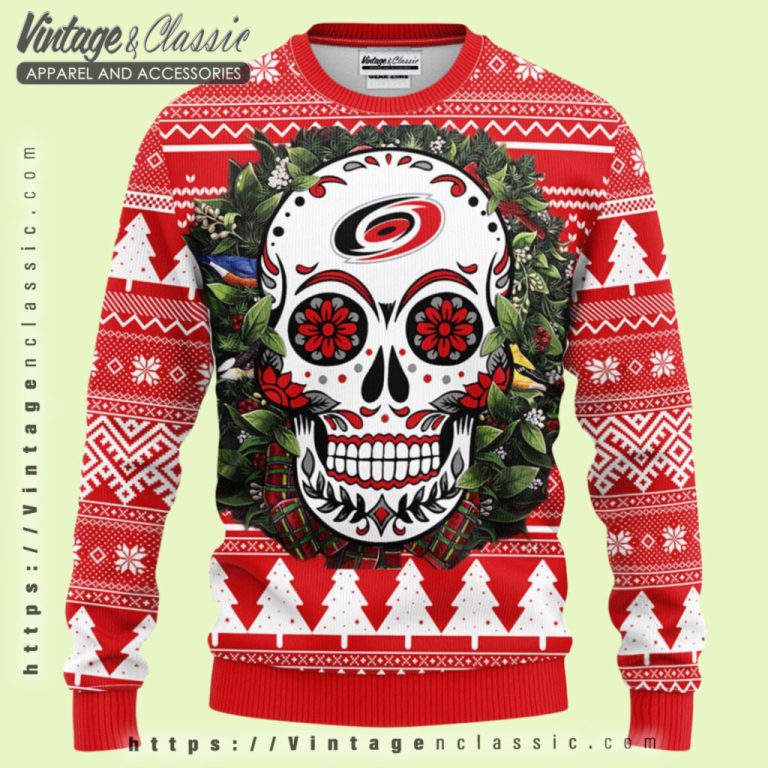 Carolina Hurricanes Skull Ugly Christmas Sweater Ugly Christmas Sweater Carolina Hurricanes Skull Ugly Christmas Sweater Ugly Christmas Sweater