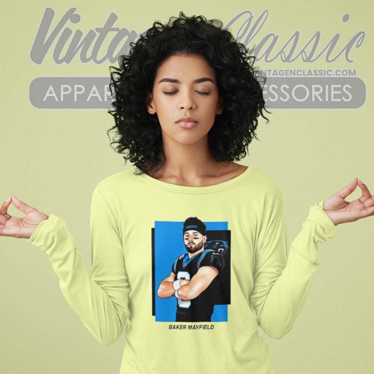 Carolina Panthers Baker Mayfield Long Sleeve Tee Carolina Panthers Baker Mayfield Long Sleeve Tee