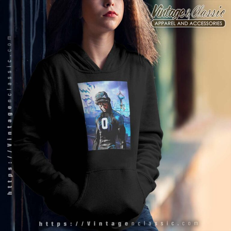 Carolina Panthers Brian Burns Spider Man Across Hoodie Carolina Panthers Brian Burns Spider Man Across Hoodie