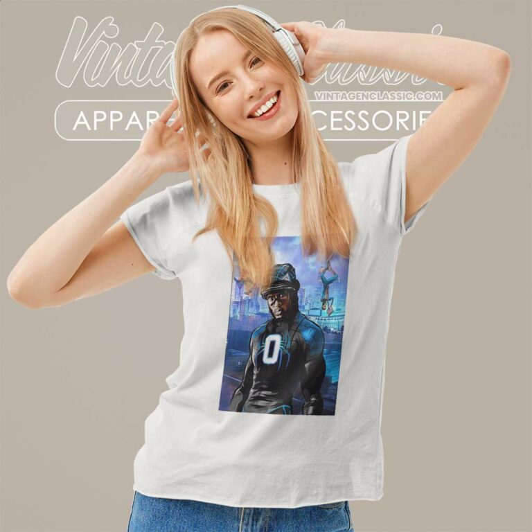 Carolina Panthers Brian Burns Spider Man Across Women TShirt Carolina Panthers Brian Burns Spider Man Across Women TShirt