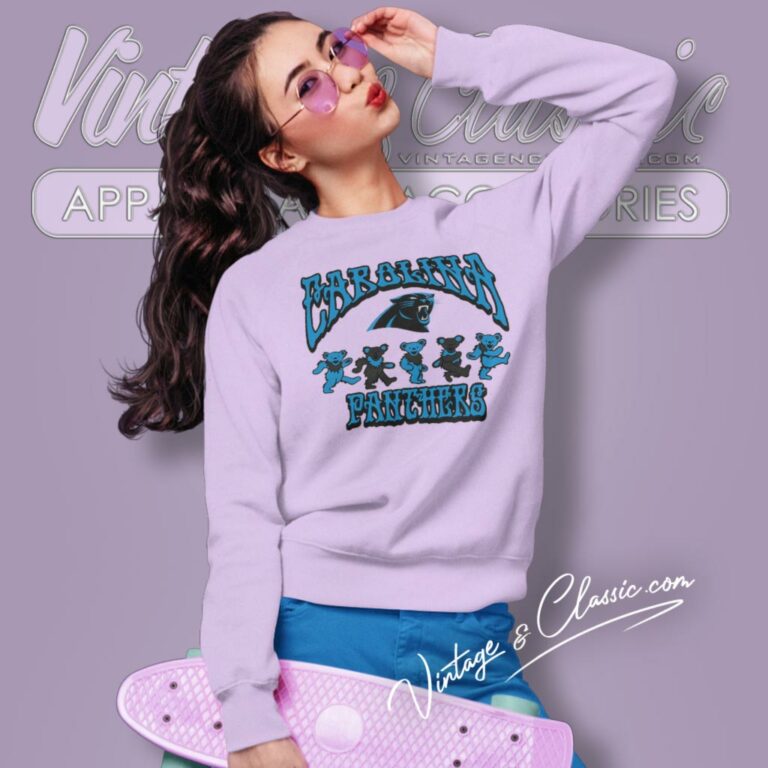 Carolina Panthers Grateful Dead Dancing Bears Sweatshirt Carolina Panthers Grateful Dead Dancing Bears Sweatshirt