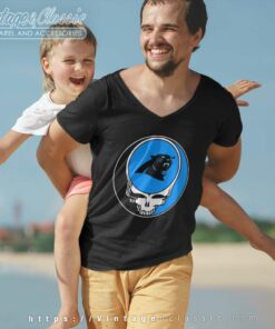 Carolina Panthers Grateful Dead Steal Your Face V Neck TShirt