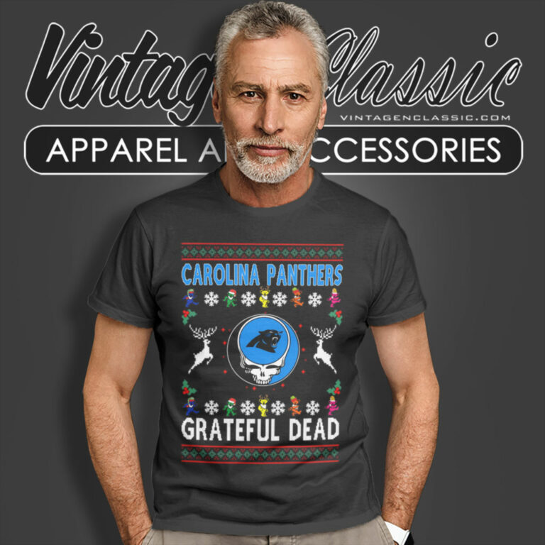 Carolina Panthers Grateful Dead Ugly Christmas T Shirt Carolina Panthers Grateful Dead Ugly Christmas T Shirt