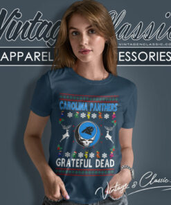 Carolina Panthers Grateful Dead Ugly Christmas Women T Shirt