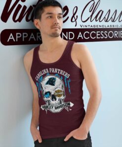 Carolina Panthers Harley Davidson Skull Tank Top Racerback