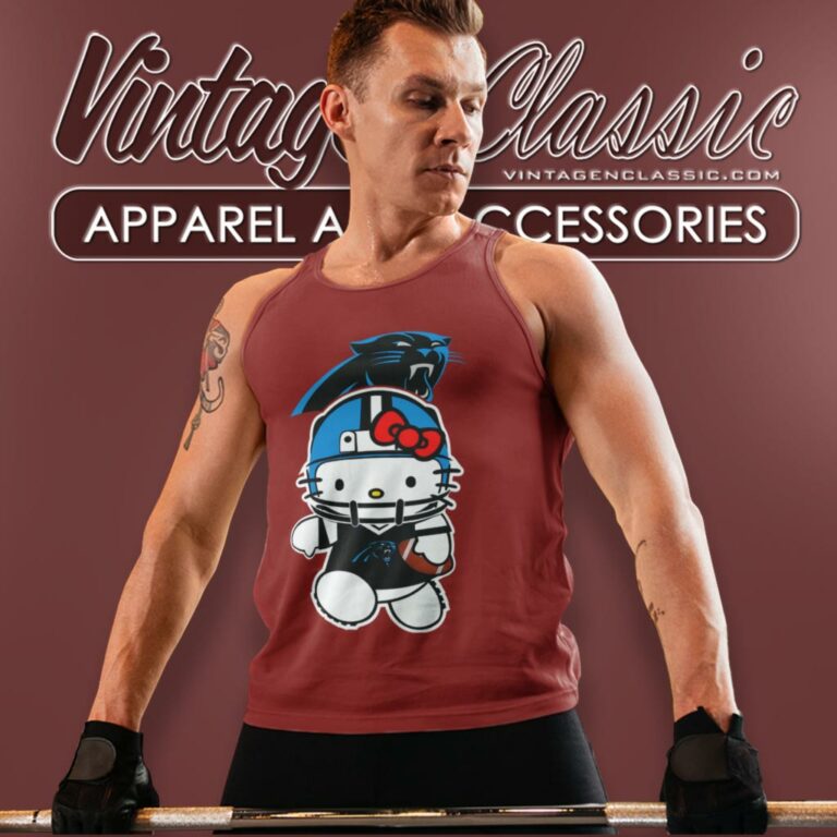 Carolina Panthers Hello Kitty Tank Top Racerback Carolina Panthers Hello Kitty Tank Top Racerback