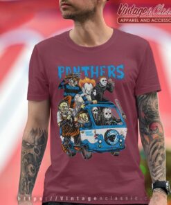 Carolina Panthers Horror Movies Characters Halloween Shirt T shirt