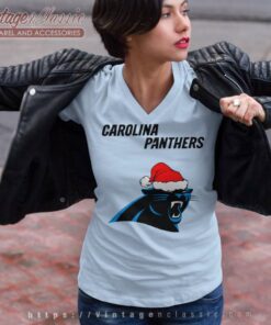 Carolina Panthers Logo Christmas V Neck TShirt