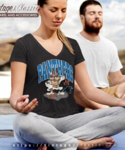 Carolina Panthers Looney Tunes Taz V Neck TShirt
