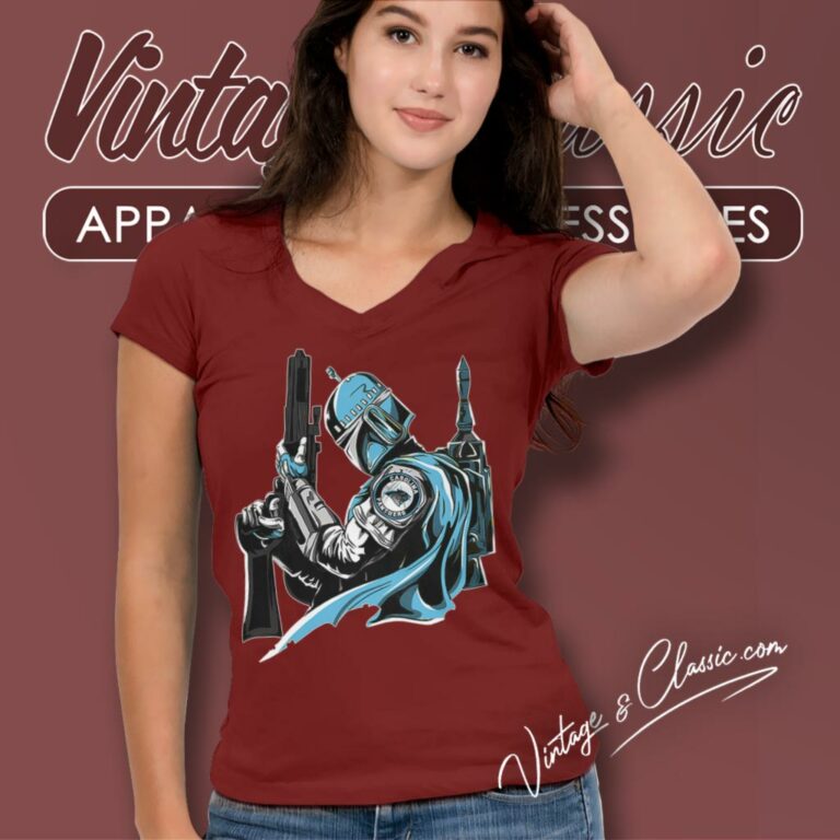 Carolina Panthers Mandalorian Star Wars V Neck TShirt Carolina Panthers Mandalorian Star Wars V Neck TShirt
