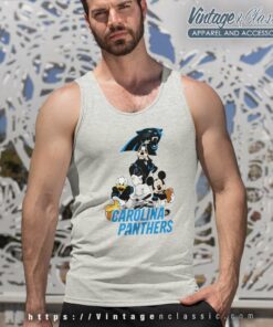 Carolina Panthers Mickey Mouse Donald Duck Goofy Tank Top Racerback