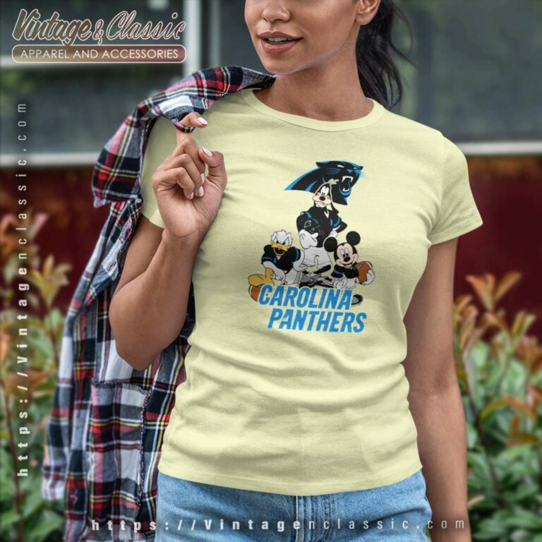 Carolina Panthers Mickey Mouse Donald Duck Goofy Women TShirt Carolina Panthers Mickey Mouse Donald Duck Goofy Women TShirt