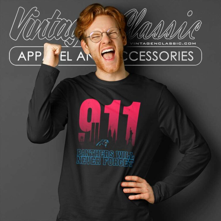 Carolina Panthers Nfl 911 Will Never Forget Long Sleeve Tee Carolina Panthers Nfl 911 Will Never Forget Long Sleeve Tee