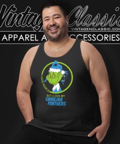 Carolina Panthers Nfl Christmas Grinch Shirt I Hate People But I Love My Carolina Panthers Tank Top Racerback