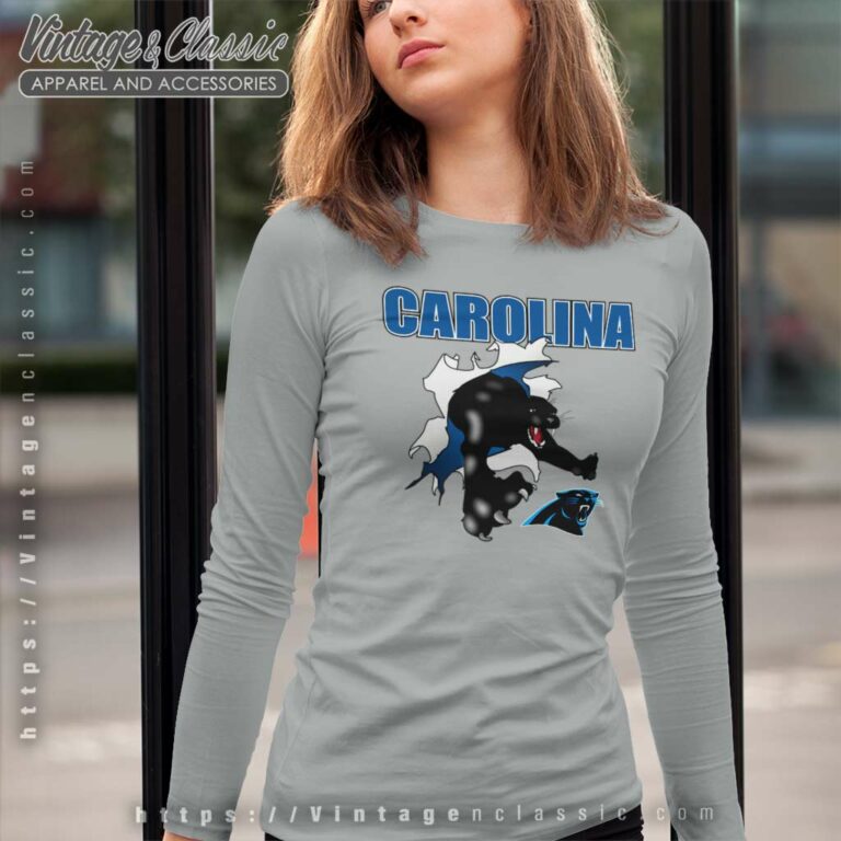 Carolina Panthers Nfl Football Logo Long Sleeve Tee Carolina Panthers Nfl Football Logo Long Sleeve Tee