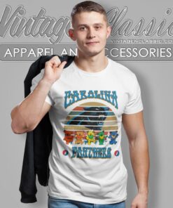 Carolina Panthers Nfl Grateful Dancing Bears Retro T Shirt