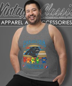 Carolina Panthers Nfl Grateful Dancing Bears Retro Tank Top Racerback