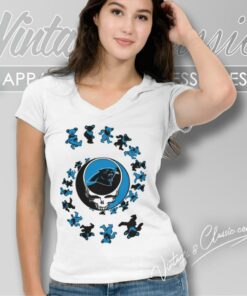 Carolina Panthers Nfl Grateful Dancing Bears V Neck TShirt