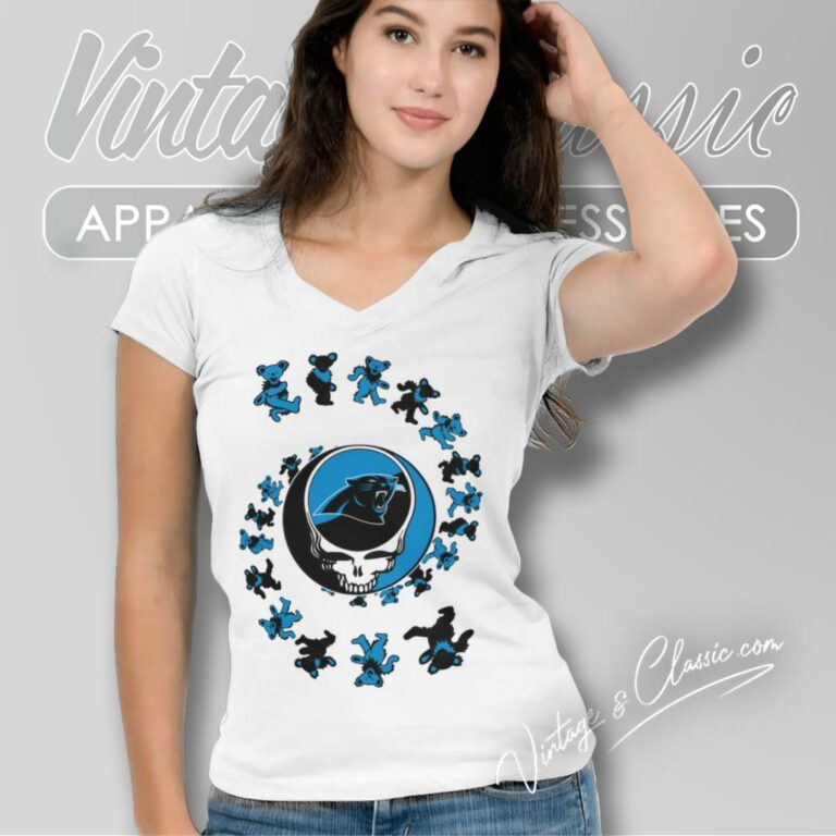 Carolina Panthers Nfl Grateful Dancing Bears V Neck TShirt Carolina Panthers Nfl Grateful Dancing Bears V Neck TShirt