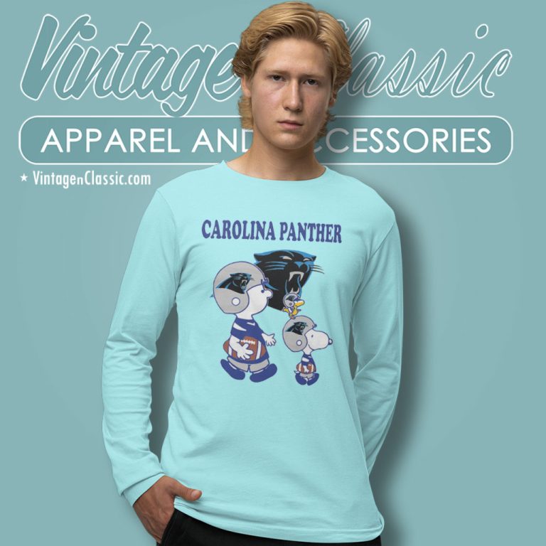 Carolina Panthers Peanuts Snoopy Charlie Brown And Woodstock Long Sleeve Tee Carolina Panthers Peanuts Snoopy Charlie Brown And Woodstock Long Sleeve Tee