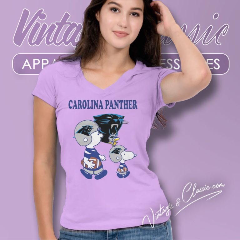 Carolina Panthers Peanuts Snoopy Charlie Brown And Woodstock V Neck TShirt Carolina Panthers Peanuts Snoopy Charlie Brown And Woodstock V Neck TShirt