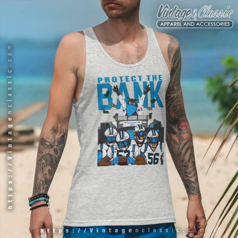 Carolina Panthers Protect The Bank Tank Top Racerback Carolina Panthers Protect The Bank Tank Top Racerback