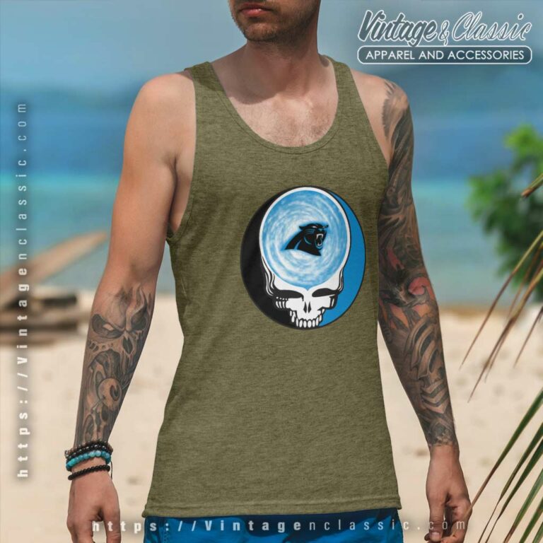 Carolina Panthers Shirt Nfl Grateful Dead Logo Tank Top Racerback Carolina Panthers Shirt Nfl Grateful Dead Logo Tank Top Racerback