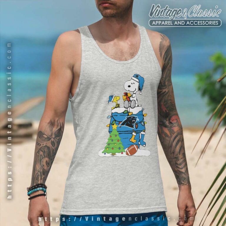 Carolina Panthers Snoopy Christmas Tank Top Racerback Carolina Panthers Snoopy Christmas Tank Top Racerback