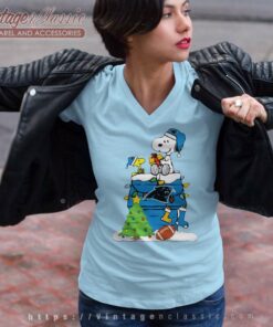 Carolina Panthers Snoopy Christmas V Neck TShirt