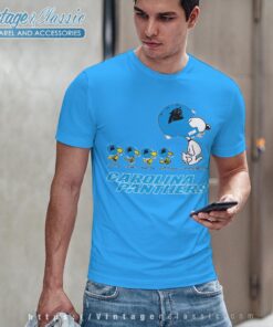 Carolina Panthers Snoopy Woodstock Team Walking T shirt