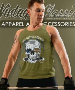 Case Western Reserve University Harley Davidson Skull Tank Top Racerback