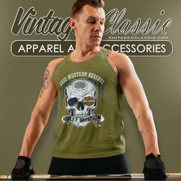 Case Western Reserve University Harley Davidson Skull Tank Top Racerback Case Western Reserve University Harley Davidson Skull Tank Top Racerback