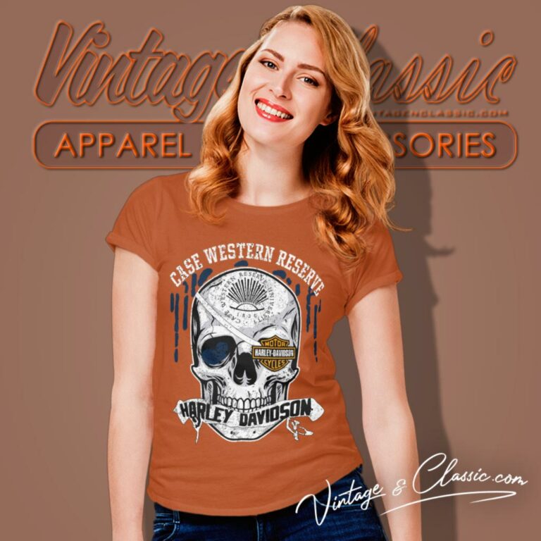 Case Western Reserve University Harley Davidson Skull Women T Shirt Case Western Reserve University Harley Davidson Skull Women T Shirt
