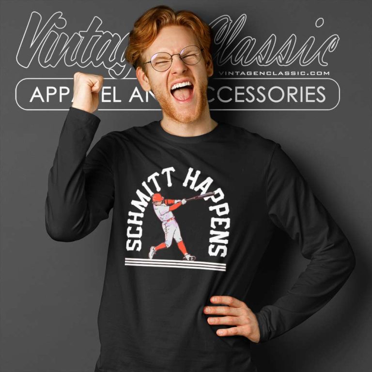 Casey Schmitt Happens San Francisco Giants Player Long Sleeve Tee Casey Schmitt Happens San Francisco Giants Player Long Sleeve Tee