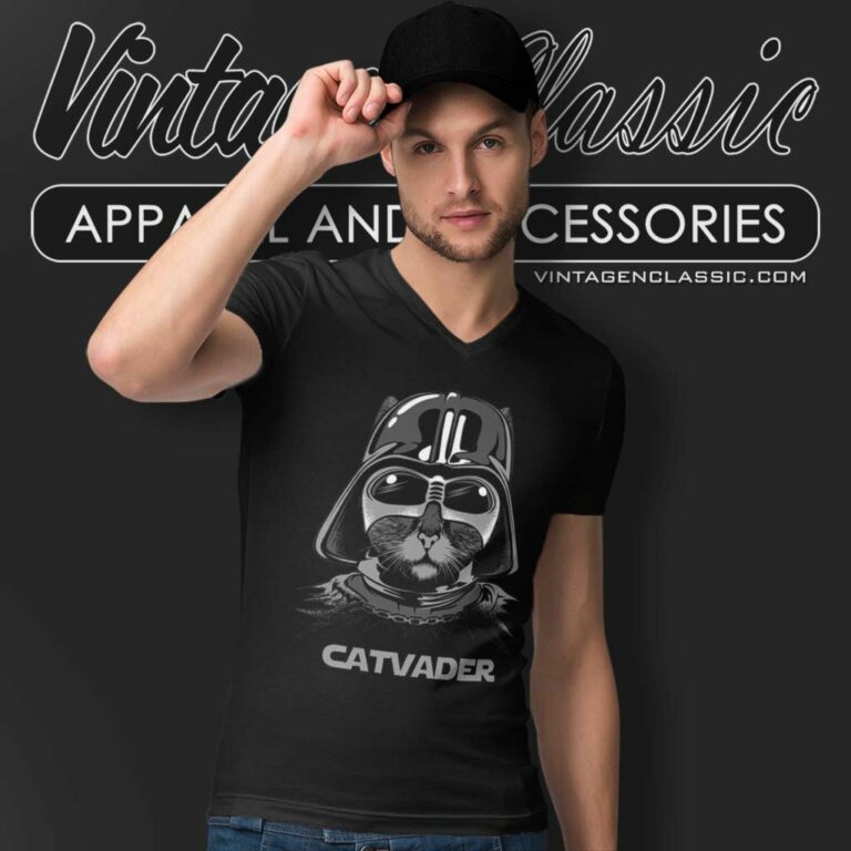 Cat Darth Vader Star Wars V Neck TShirt Cat Darth Vader Star Wars V Neck TShirt