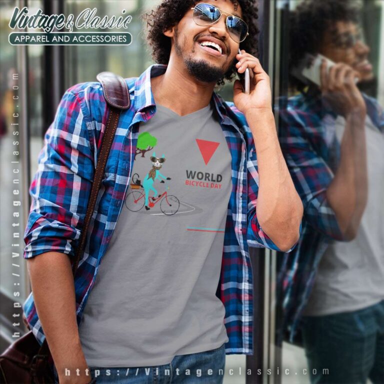 Cat Rides A Bicycle Shirt World Bicycle Day V Neck TShirt Cat Rides A Bicycle Shirt World Bicycle Day V Neck TShirt