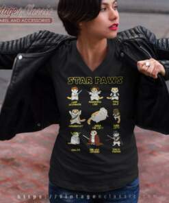 Cat Star Paws V Neck TShirt
