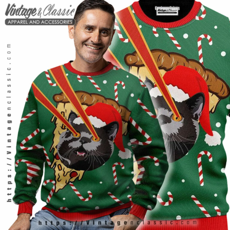 Cat With Laser Eyes Ugly Sweater Men Ugly Sweater Cat With Laser Eyes Ugly Sweater Men Ugly Sweater