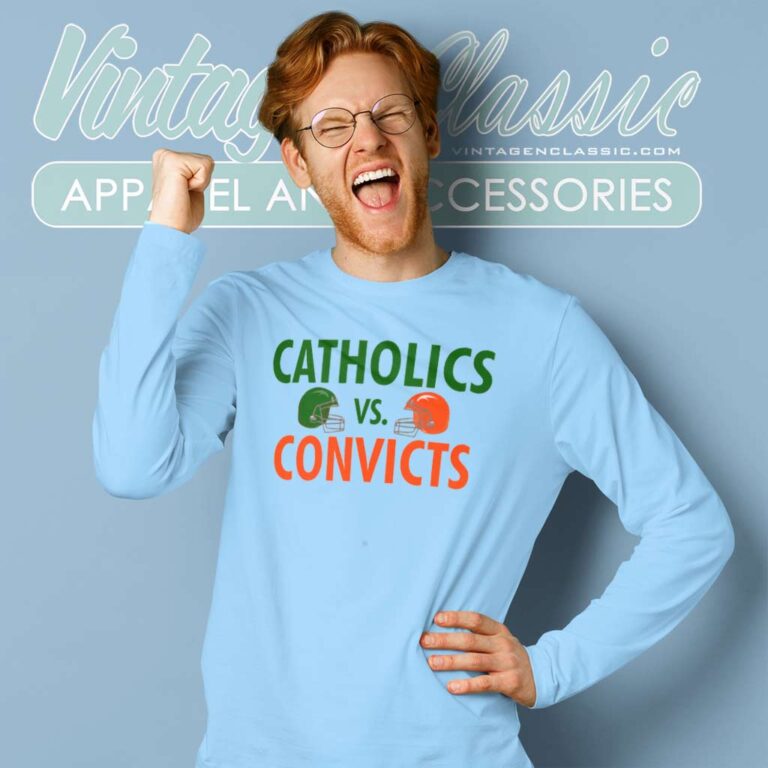 Catholics Vs Convicts Football 1988 Long Sleeve Tee Catholics Vs Convicts Football 1988 Long Sleeve Tee