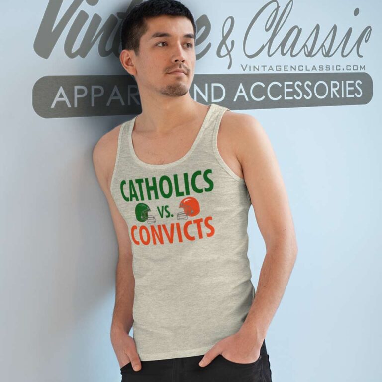 Catholics Vs Convicts Football 1988 Tank Top Racerback Catholics Vs Convicts Football 1988 Tank Top Racerback