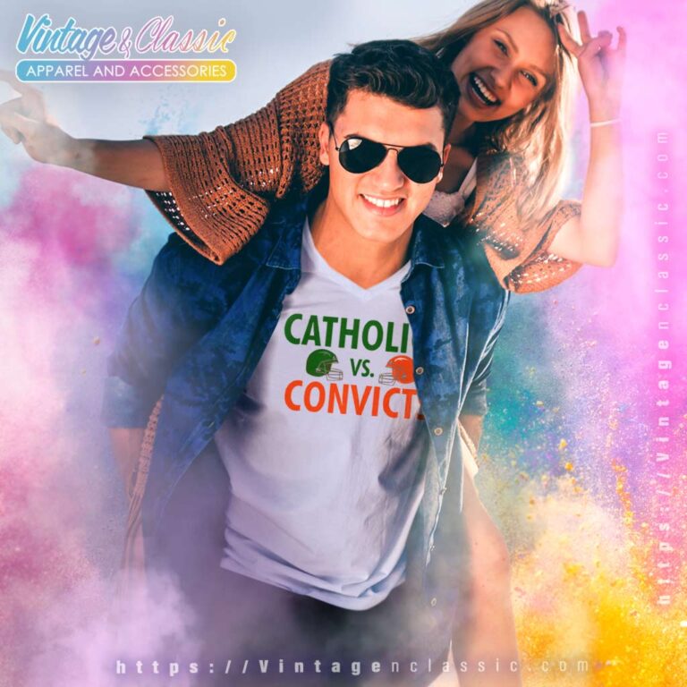 Catholics Vs Convicts Football 1988 V Neck TShirt Catholics Vs Convicts Football 1988 V Neck TShirt