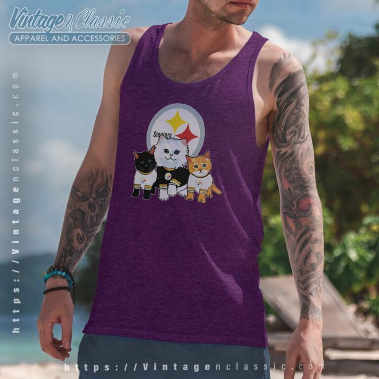 Cats Pittsburgh Steelers Tank Top Racerback Cats Pittsburgh Steelers Tank Top Racerback