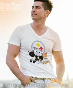 Cats Pittsburgh Steelers V Neck TShirt