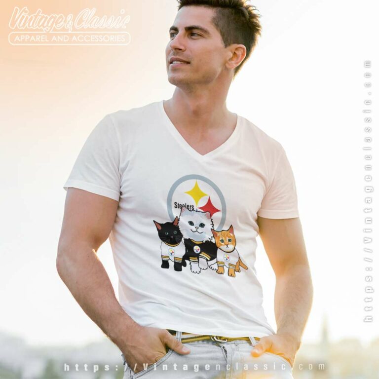 Cats Pittsburgh Steelers V Neck TShirt Cats Pittsburgh Steelers V Neck TShirt