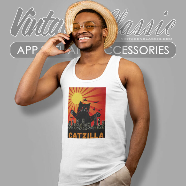 Catzilla Black Cat Parody Tank Top Racerback Catzilla Black Cat Parody Tank Top Racerback
